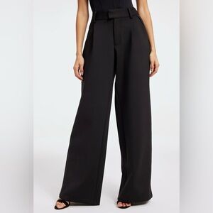 Good American Black Wide-Leg Trousers
